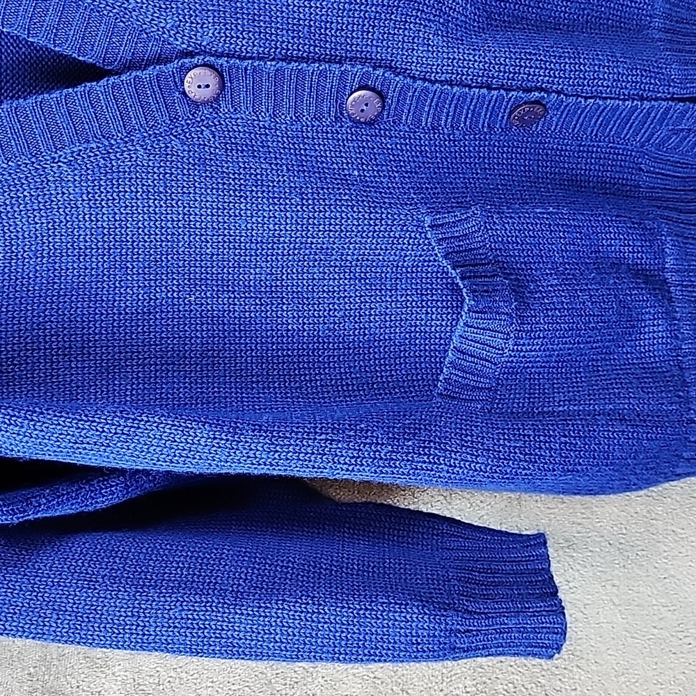 Blue Knit Cardigan Sweater Limited Express. Size M 30% Wool - Picture 5 of 7
